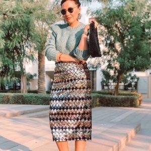 NWT Zara Sequins Pencil Skirt M